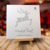 Firmowa kartka świąteczna Śnieżny renifer z logiem