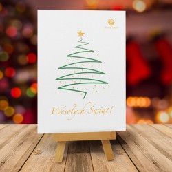 Kartka świąteczna ZŁOTA GWIAZDKA dla firm z logiem