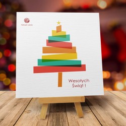 firmowa kartka świąteczna CHOINECZKA z logiem / min. 10 szt