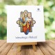 Religijna Kartka Wielkanocna z logo "Witrażowa z barankiem"