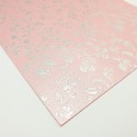 Bajeczny papier ozdobny "Srebrne kwiatki na pudrowym różu"