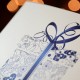 firmowa kartka świąteczna prezent niebieski z logiem