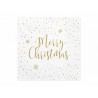 Serwetki świąteczne biało-złote z napisem "Merry Christmas"