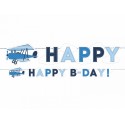 Baner urodzinowy Happy B-Day z samolotem kolekcja Mały Pilot