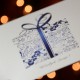 firmowa kartka świąteczna prezent niebieski z logiem