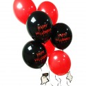 Bukiet balonowy Happy Halloween czarno-czerwony