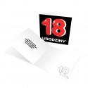 Kartki na 18 urodziny "Czerwona Balonowa 18" z kopertami